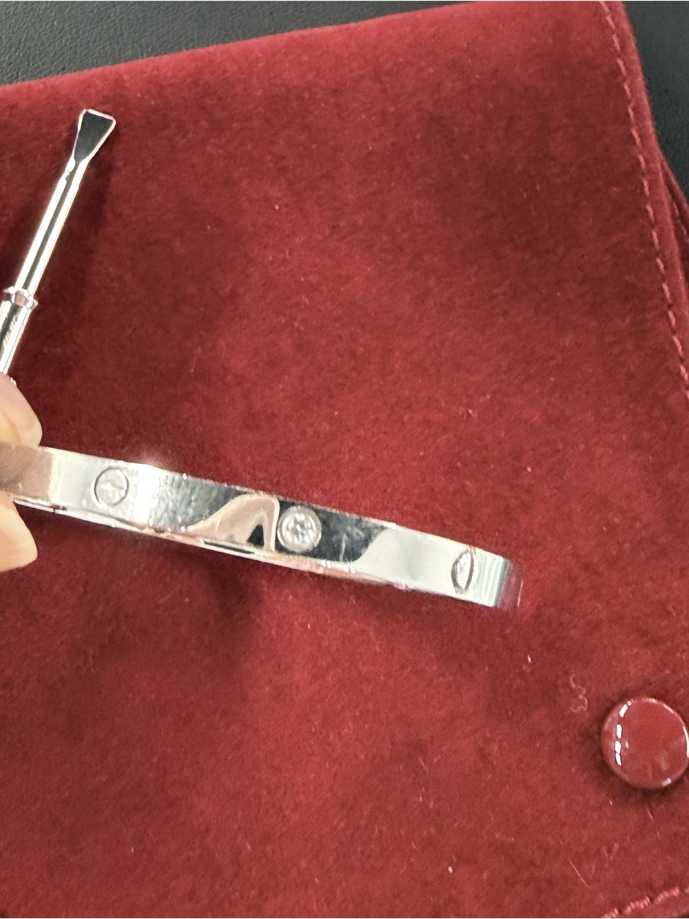 Cartier Silver Tone Tie Bar with Decorative Studs
